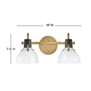 Gliss 18" Two Lights Small Vanity, Heritage Brass