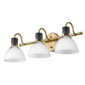 Gliss 24" Three Lights Medium Vanity, Heritage Brass