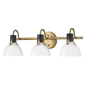 Gliss 24" Three Lights Medium Vanity, Heritage Brass