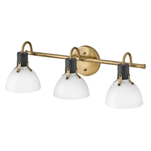 Gliss 24" Three Lights Medium Vanity, Heritage Brass