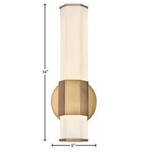 Chime 5" Medium LED Sconce, Heritage Brass