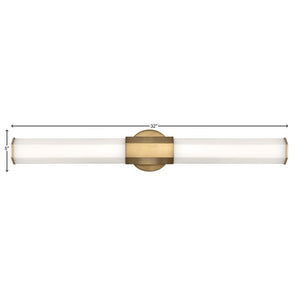 Chime 32" Large LED Vanity, Heritage Brass