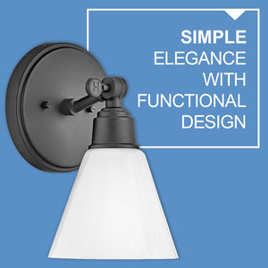 Relic 6" One Light Medium Adjustable Vanity, Black