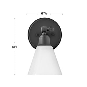 Relic 6" One Light Medium Adjustable Vanity, Black
