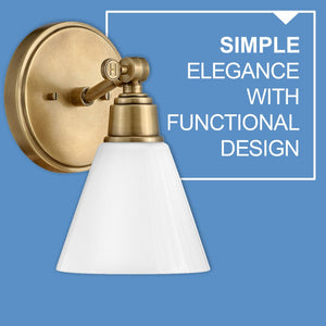 Relic 6" One Light Medium Adjustable Vanity, Heritage Brass
