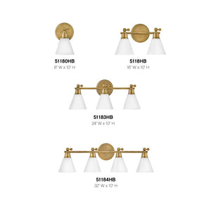 Relic 24" Three Lights Medium Adjustable Vanity, Heritage Brass