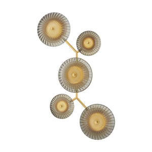 Rynora 21" Five Lights Wall Sconce, Vintage Polished Brass
