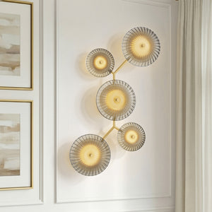 Rynora 21" Five Lights Wall Sconce, Vintage Polished Brass