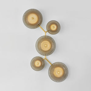 Rynora 21" Five Lights Wall Sconce, Vintage Polished Brass