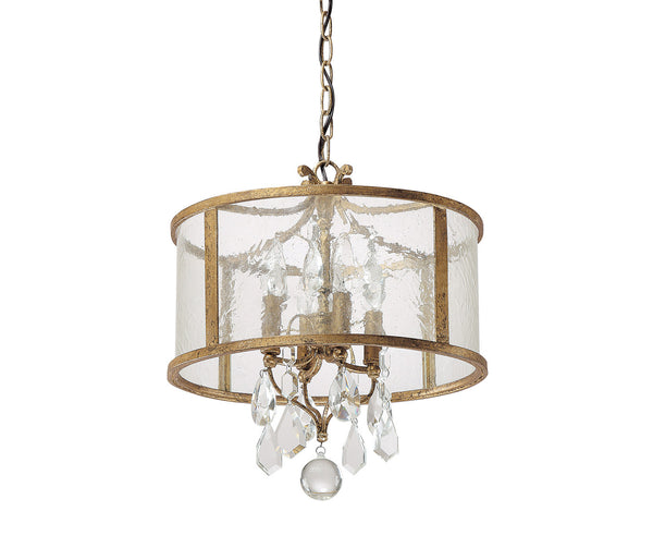 Georgene 15" Four Light Pendant, Antique Gold