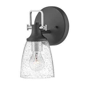 Solstice 6" One Light Medium Vanity, Black / Chrome Accents