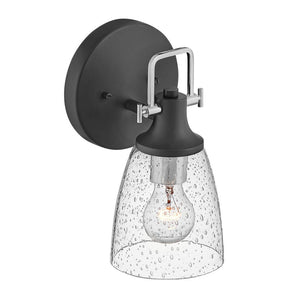 Solstice 6" One Light Medium Vanity, Black / Chrome Accents