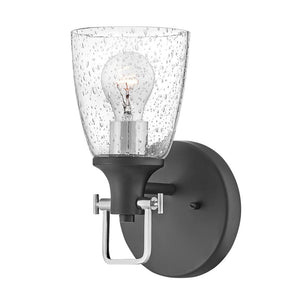Solstice 6" One Light Medium Vanity, Black / Chrome Accents