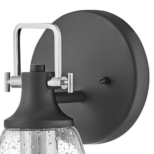 Solstice 6" One Light Medium Vanity, Black / Chrome Accents