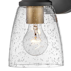 Solstice 6" One Light Medium Vanity, Black / Heritage Brass Accents