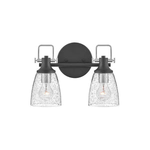 Solstice 14" Two Lights Small Vanity, Black / Chrome Accents