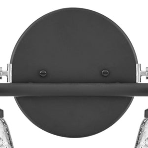 Solstice 14" Two Lights Small Vanity, Black / Chrome Accents