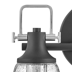 Solstice 14" Two Lights Small Vanity, Black / Chrome Accents