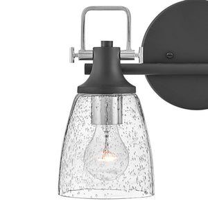 Solstice 14" Two Lights Small Vanity, Black / Chrome Accents