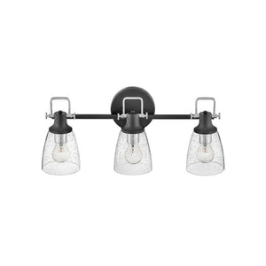 Solstice 24" Three Lights Medium Vanity, Black / Chrome Accents