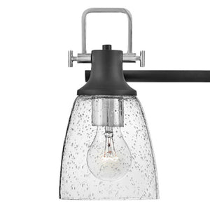 Solstice 24" Three Lights Medium Vanity, Black / Chrome Accents