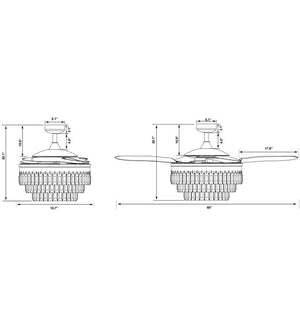 Vyre 48" Six Light Airelume Fan, Gold