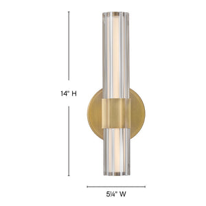 Maelstrom 5" Medium LED Sconce, Lacquered Brass
