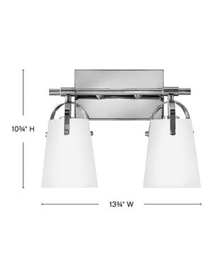 Asterism 14" Two Lights Small Vanity, Chrome / Etched Opal Glass