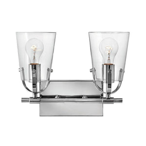 Asterism 14" Two Lights Small Vanity, Chrome / Clear Glass