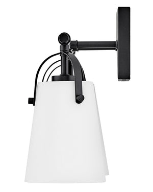 Asterism 23" Three Lights Medium Vanity, Black / Etched Opal Glass