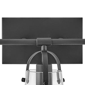 Asterism 23" Three Lights Medium Vanity, Black / Clear Glass