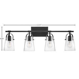 Asterism 32" Four Lights Large Vanity, Black