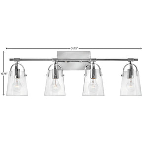 Asterism 32" Four Lights Large Vanity, Chrome