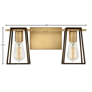 Echo 16" Two Lights Small Vanity, Heritage Brass
