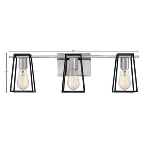 Echo 24" Three Lights Medium Vanity, Chrome