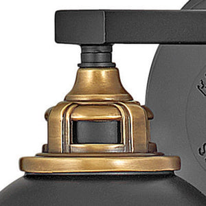 Marquis 6" One Light Small Vanity, Black / Heritage Brass Accents