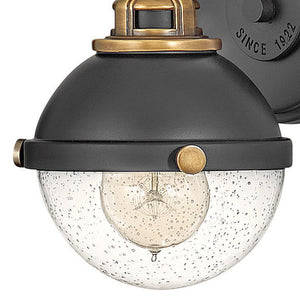 Marquis 6" One Light Small Vanity, Black / Heritage Brass Accents
