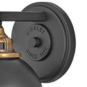 Marquis 6" One Light Small Vanity, Black / Heritage Brass Accents