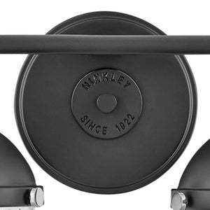 Marquis 16" Two Lights Small Vanity, Black / Chrome Accents