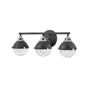 Marquis 25" Three Lights Medium Vanity, Black / Chrome Accents