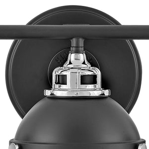 Marquis 25" Three Lights Medium Vanity, Black / Chrome Accents