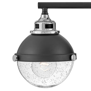 Marquis 25" Three Lights Medium Vanity, Black / Chrome Accents