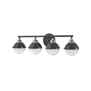 Marquis 32" Four Lights Large Vanity, Black / Chrome Accents