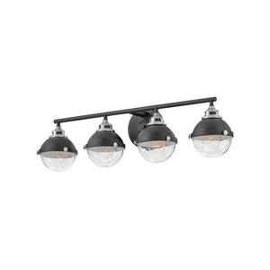 Marquis 32" Four Lights Large Vanity, Black / Chrome Accents