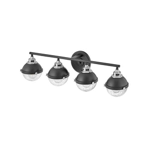 Marquis 32" Four Lights Large Vanity, Black / Chrome Accents