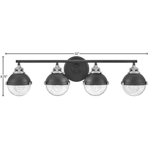 Marquis 32" Four Lights Large Vanity, Black / Chrome Accents