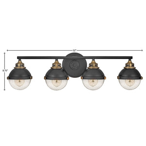 Marquis 32" Four Lights Large Vanity, Black / Heritage Brass Accents