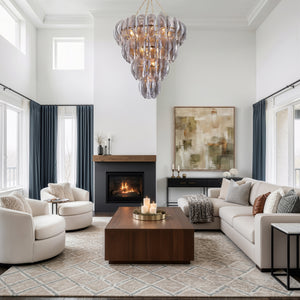 Atelis 44" Eighteen Lights Chandelier, Vintage Gold Leaf