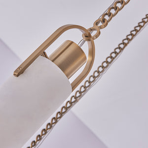Strix 37" Five Light Multi-Pendant, Winter Brass