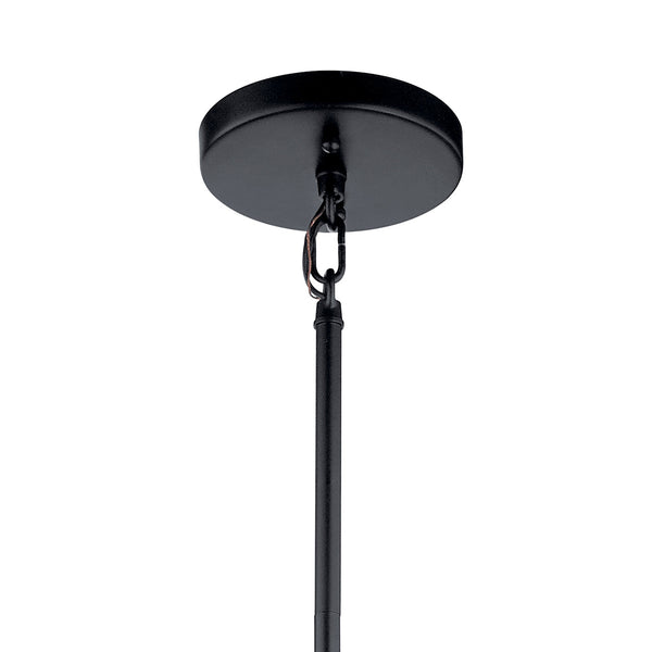 Novak 24" Four Lights Pendant, Satin Etched Glass / Black